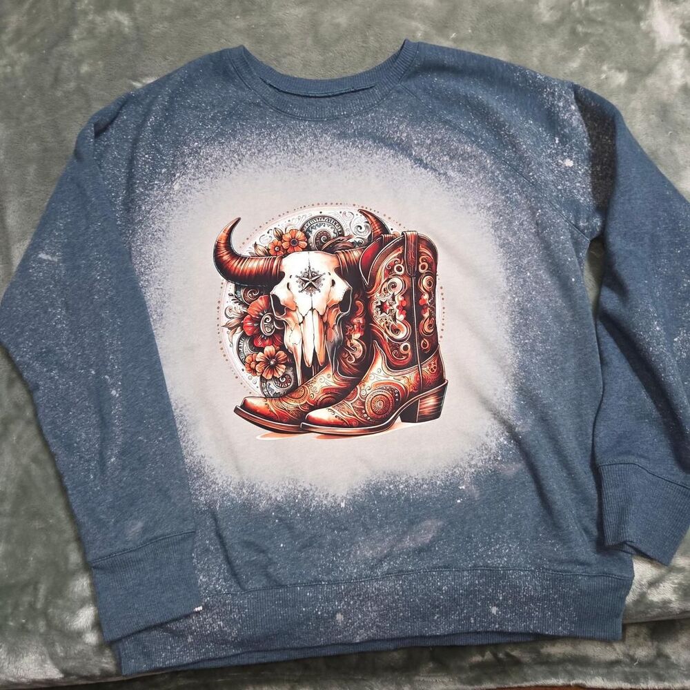 Time-and-tru Women's Blue and Navy Sweatshirt